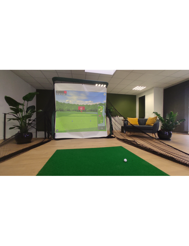 Practice Net Pro Hybride – Filet de practice + écran de simulateur 2-en-1