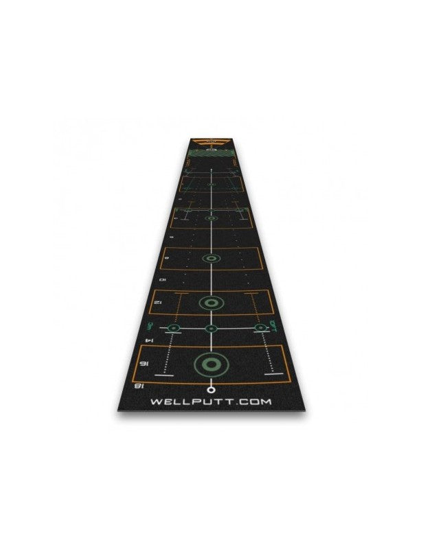 Tapis de Putting Wellputt 4 mètres Noir – Edition Black avec 50 exercices